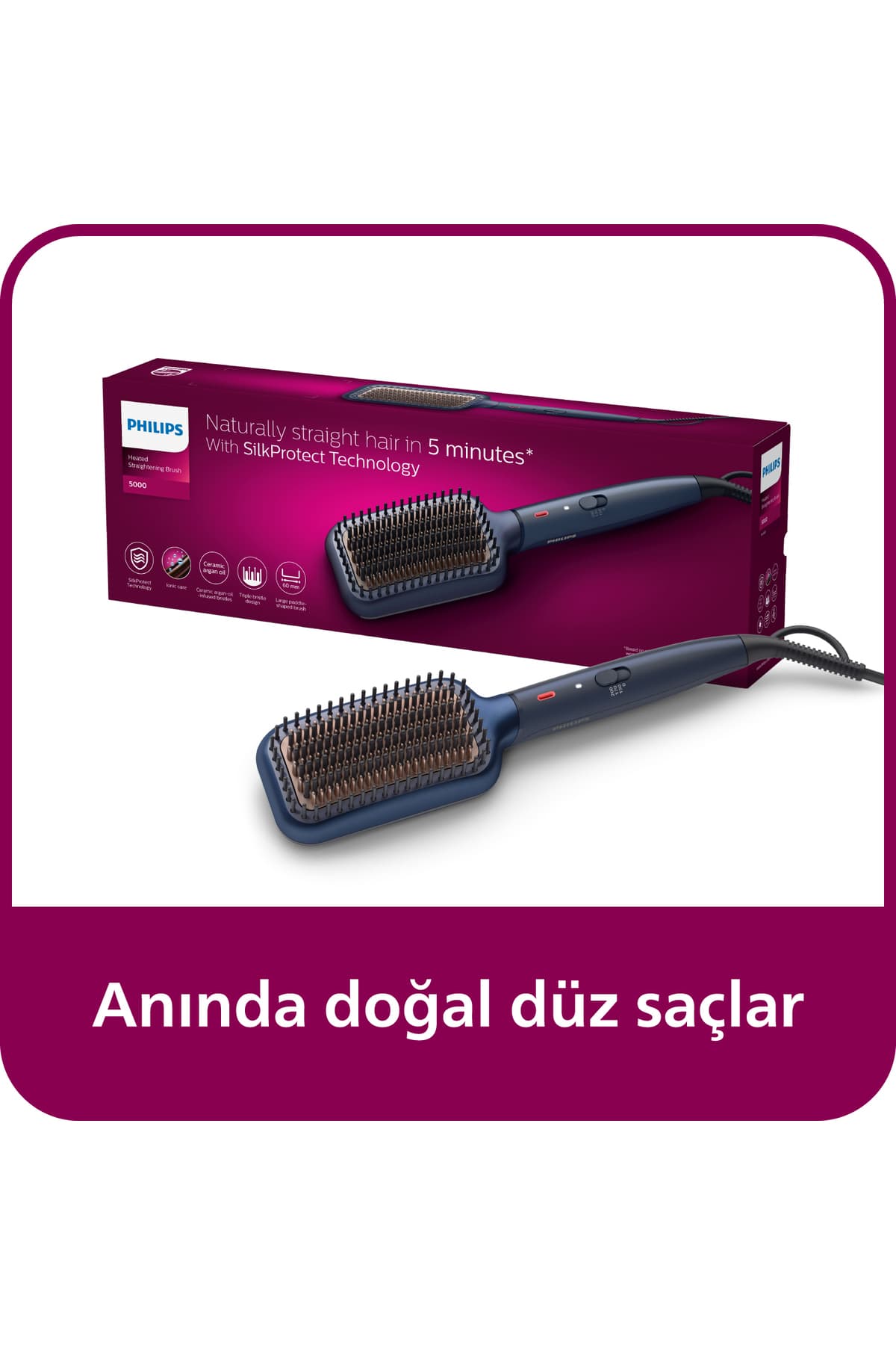 BH885 Series 5000 smoothing iron comb, StyleCare Essential heated, black VPTMST1