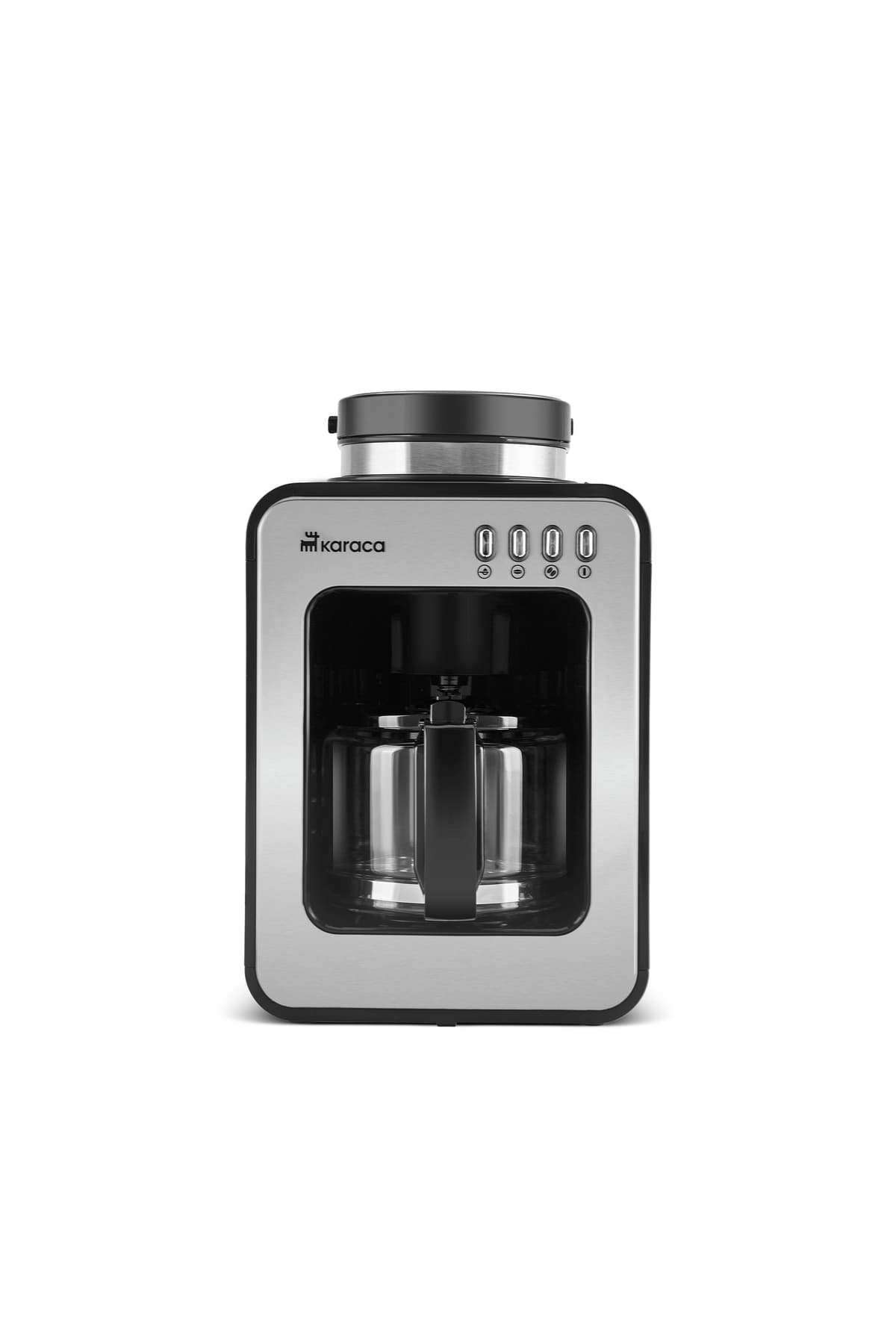 Grindmaestro Filter-Kaffeemaschine mit eingebauter Kaffeemühle, Inox