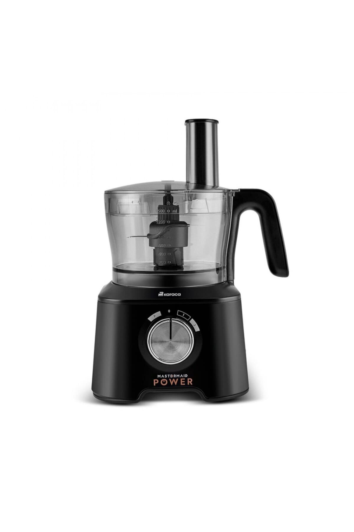 Mastermaid Power Max 11 in 1 Küchenroboter, Schwarz-Silber Matt, 2500 W