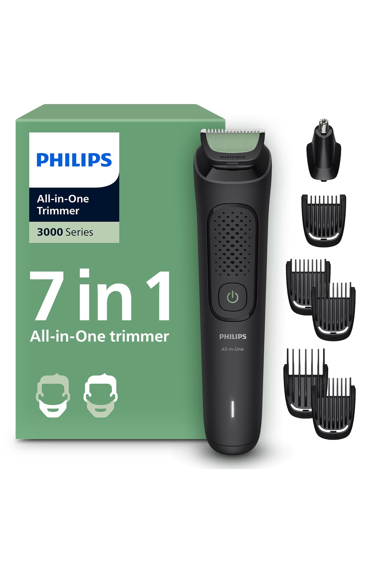 3000 Series 7in1, men’s care kit, facial/hair/body shaver, wet/dry use, MG3920/15