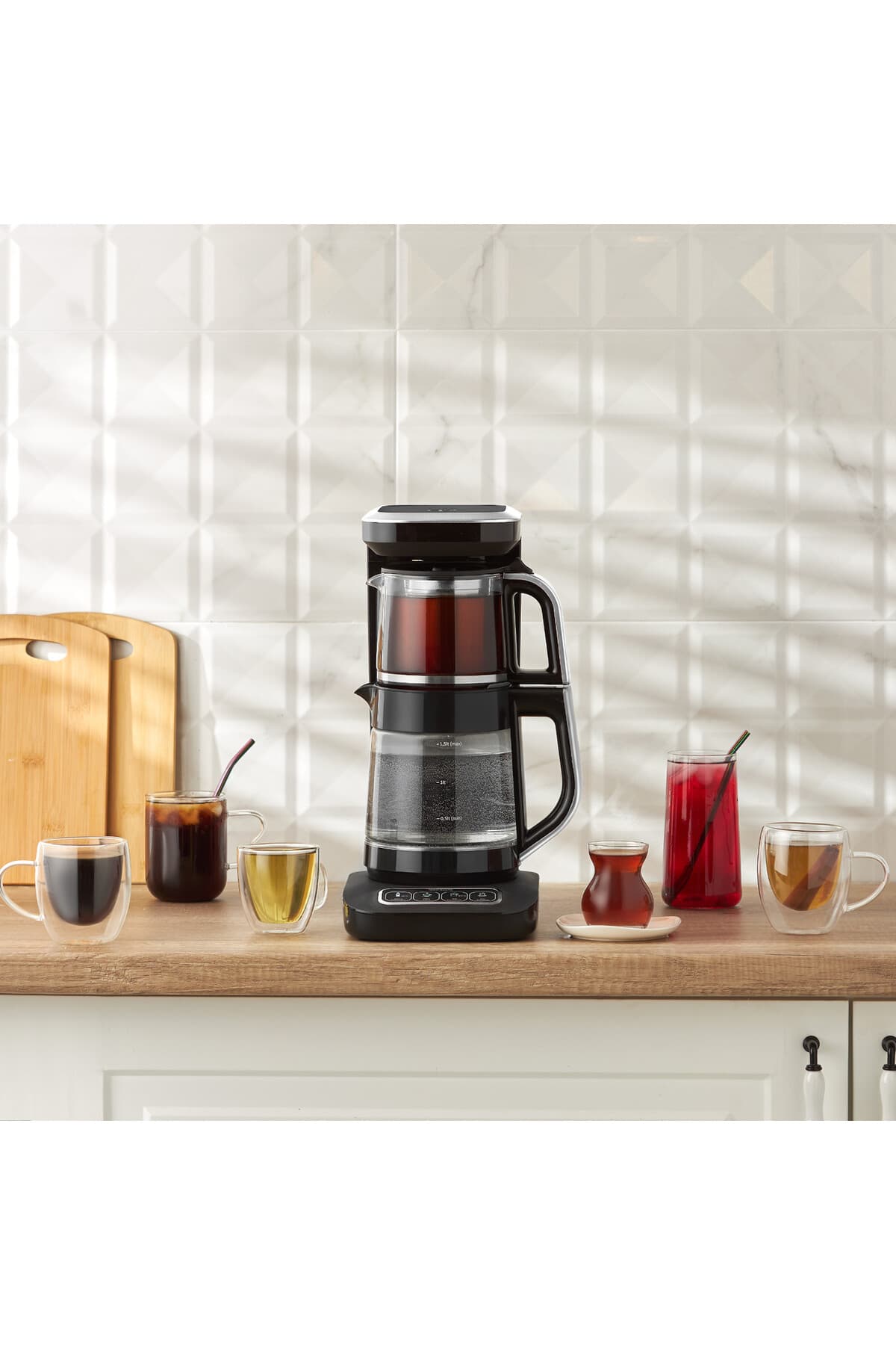 Teaysiver Robotea Pro 4 in 1 sprechende automatische Glas-Tee- und Filterkaffee Brühmaschine