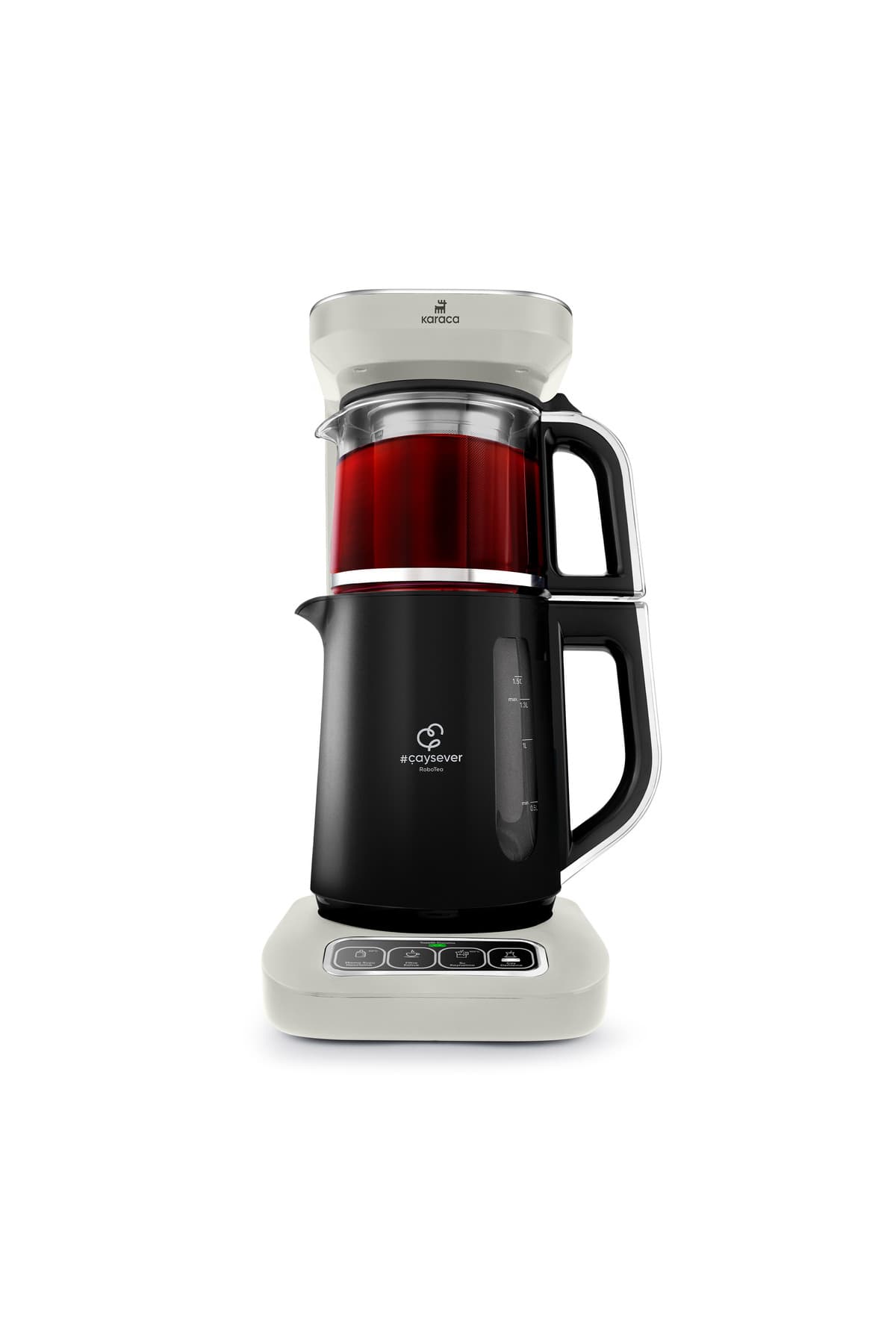 Çaysever Robotea Pro Connect 4-in-1 sprechender automatischer Glas-Teekocher und Filterkaffeebereiter