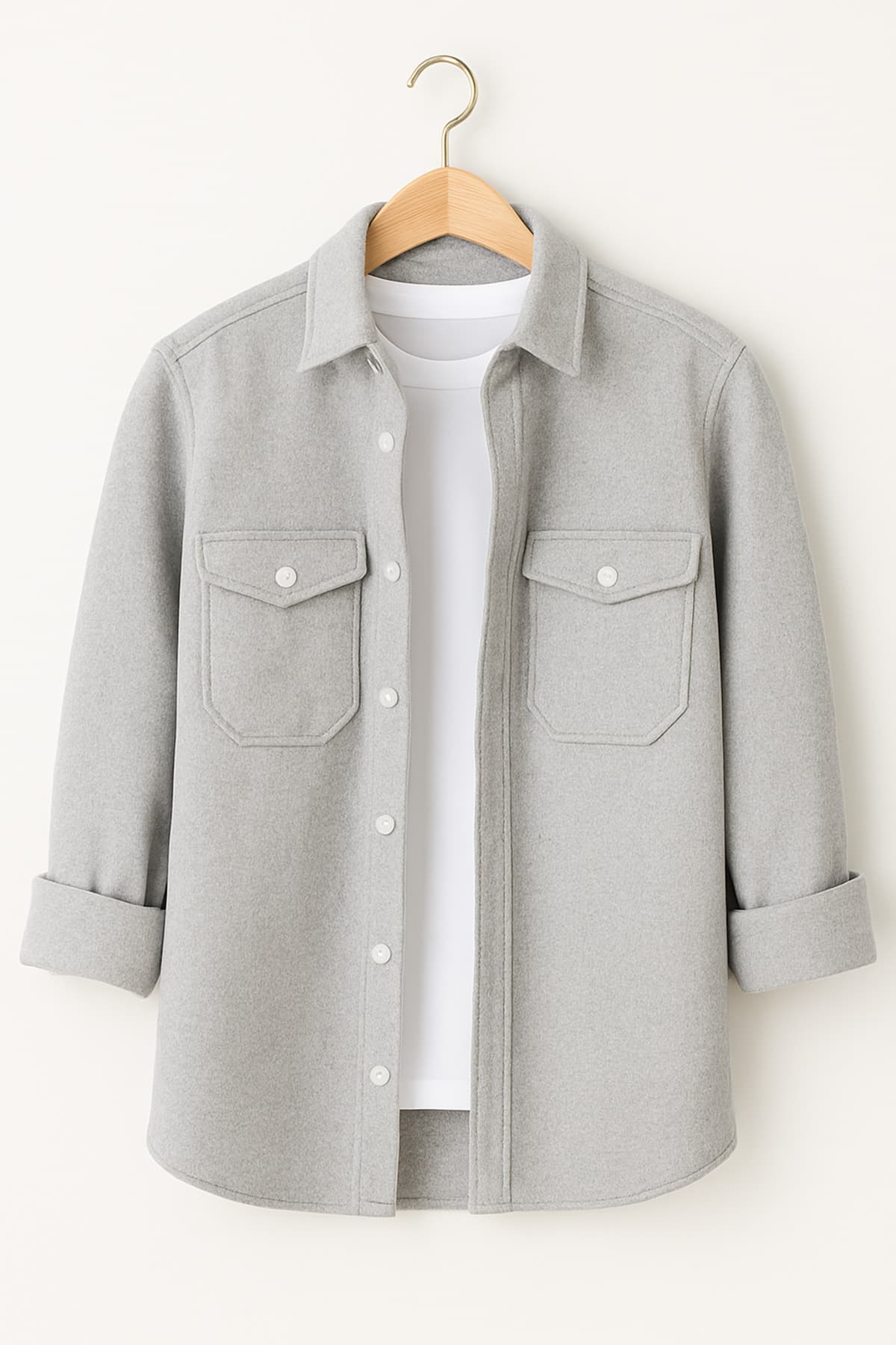 Soft Cashmere Oversize Jacket for Men – Light Grey, New Season