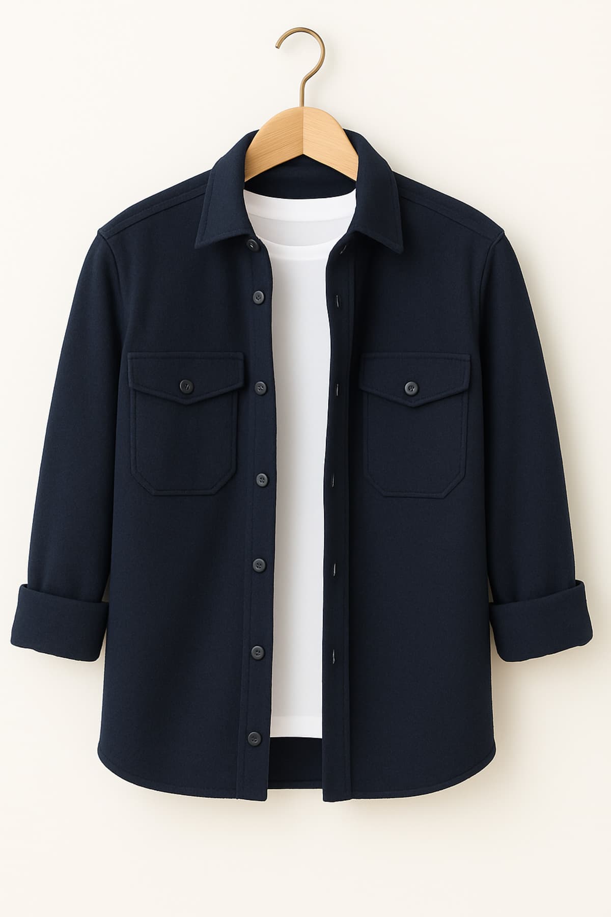 Men’s Soft Kaşe Oversize Jacket Shirt – Marine Blue New Season
